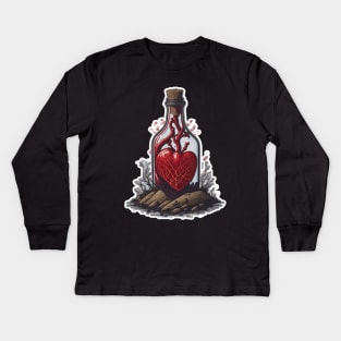 Be Cool Give Blood Help Heart Bottle Kids Long Sleeve T-Shirt